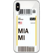 Прозрачный чехол Uprint Apple iPhone X Ticket Miami
