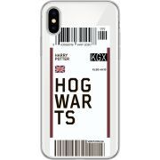 Прозрачный чехол Uprint Apple iPhone X Ticket Hogwarts