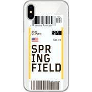 Прозрачный чехол Uprint Apple iPhone X Ticket Springfield