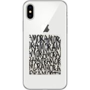 Прозрачный чехол Uprint Apple iPhone X Amor Amor