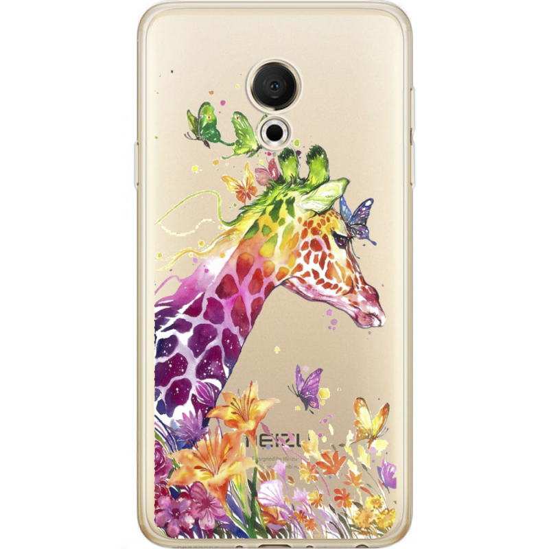 Прозрачный чехол Uprint Meizu M15 (15 Lite) Colorful Giraffe
