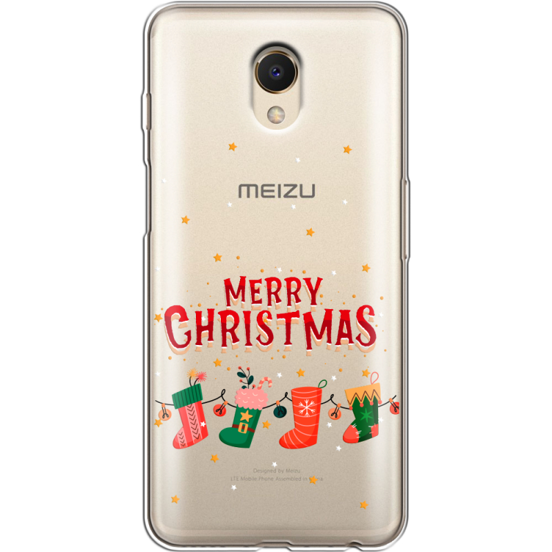 Прозрачный чехол Uprint Meizu M6s Merry Christmas