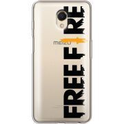 Прозрачный чехол Uprint Meizu M6s Free Fire Black Logo