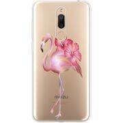 Прозрачный чехол Uprint Meizu M6T Floral Flamingo