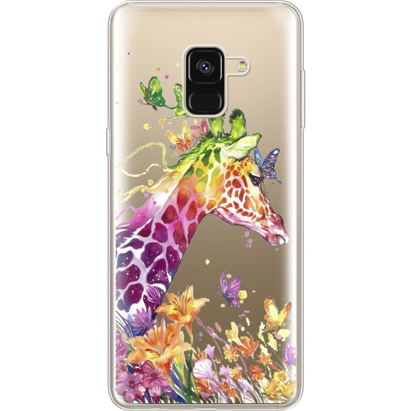 Прозрачный чехол Uprint Samsung A530 Galaxy A8 (2018) Colorful Giraffe