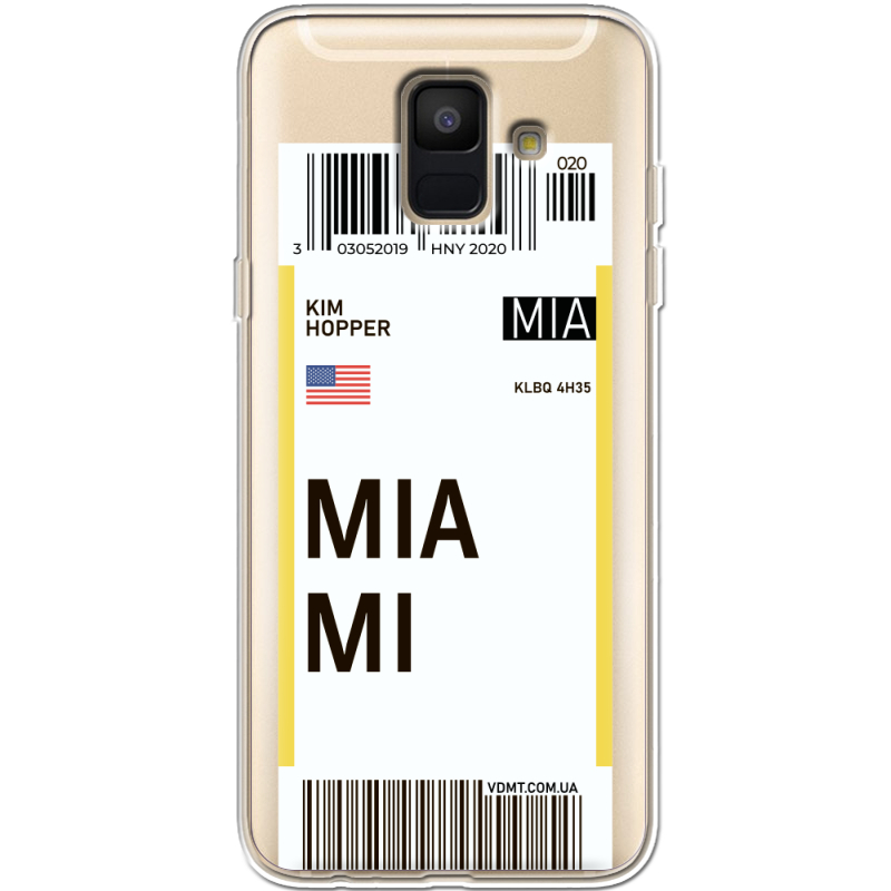 Прозрачный чехол Uprint Samsung A600 Galaxy A6 2018 Ticket Miami