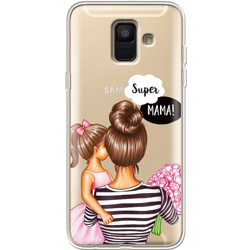 Прозрачный чехол Uprint Samsung A600 Galaxy A6 2018 Super Mama and Daughter