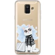 Прозрачный чехол Uprint Samsung A600 Galaxy A6 2018 Cat Style