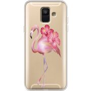 Прозрачный чехол Uprint Samsung A600 Galaxy A6 2018 Floral Flamingo