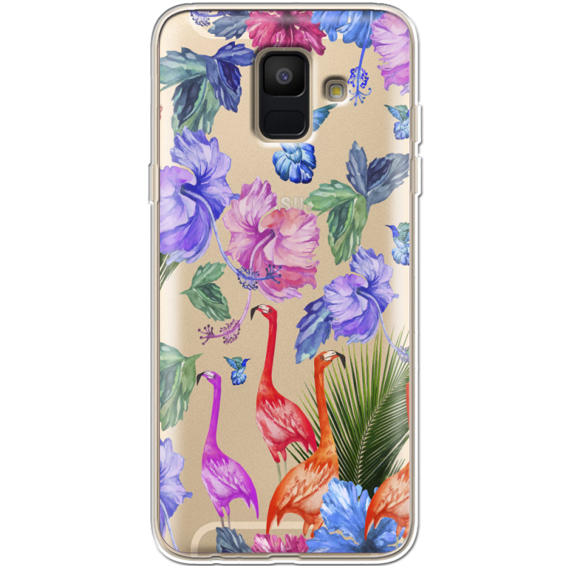 Прозрачный чехол Uprint Samsung A600 Galaxy A6 2018 Flamingo