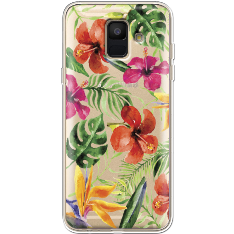 Прозрачный чехол Uprint Samsung A600 Galaxy A6 2018 Tropical Flowers