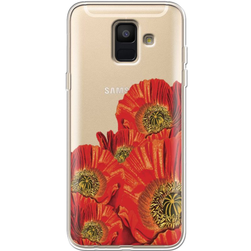 Прозрачный чехол Uprint Samsung A600 Galaxy A6 2018 Red Poppies