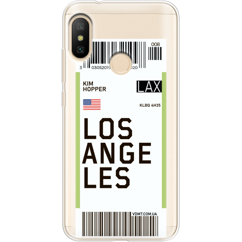 Прозрачный чехол Uprint Xiaomi Mi A2 Lite Ticket Los Angeles