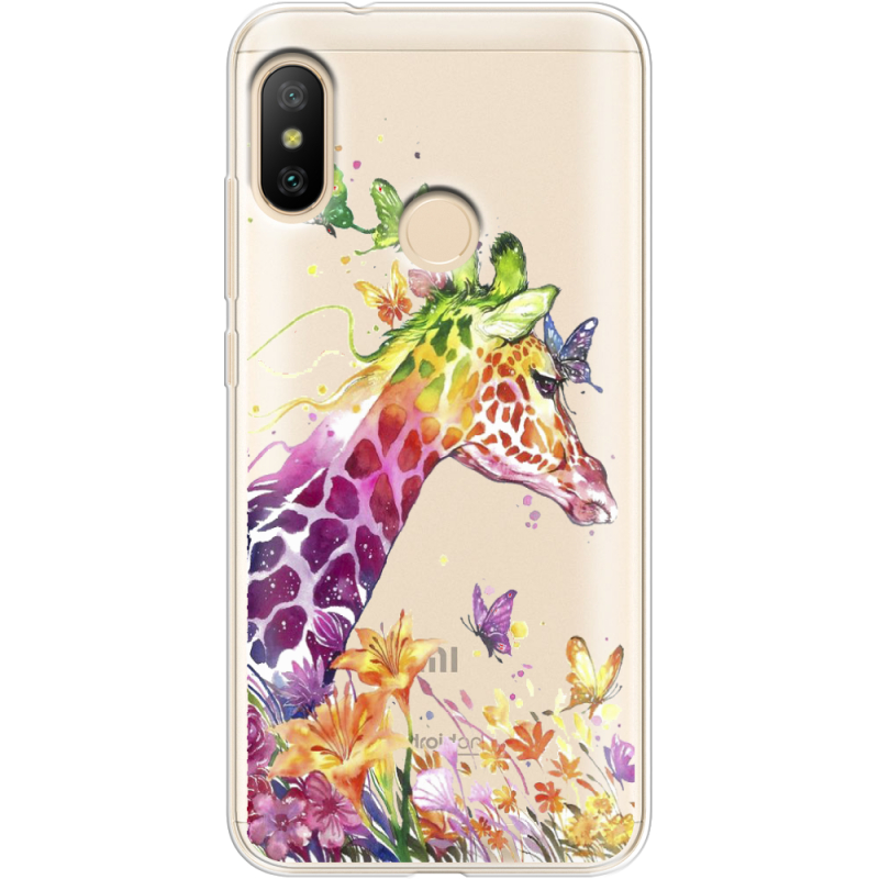 Прозрачный чехол Uprint Xiaomi Mi A2 Lite Colorful Giraffe
