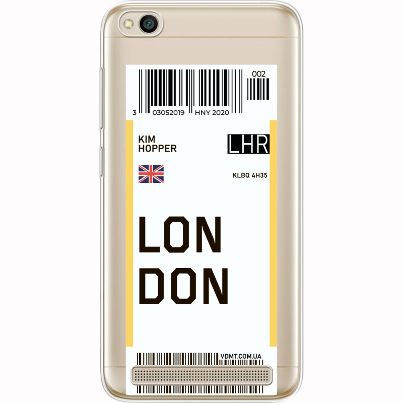 Прозрачный чехол Uprint Xiaomi Redmi 5A Ticket London