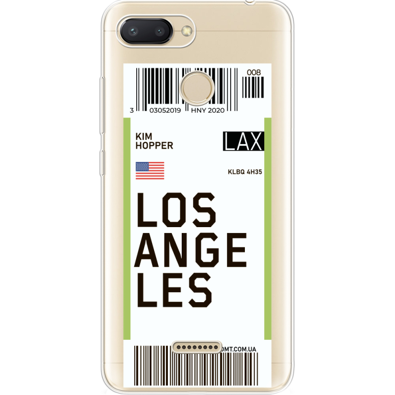 Прозрачный чехол Uprint Xiaomi Redmi 6 Ticket Los Angeles