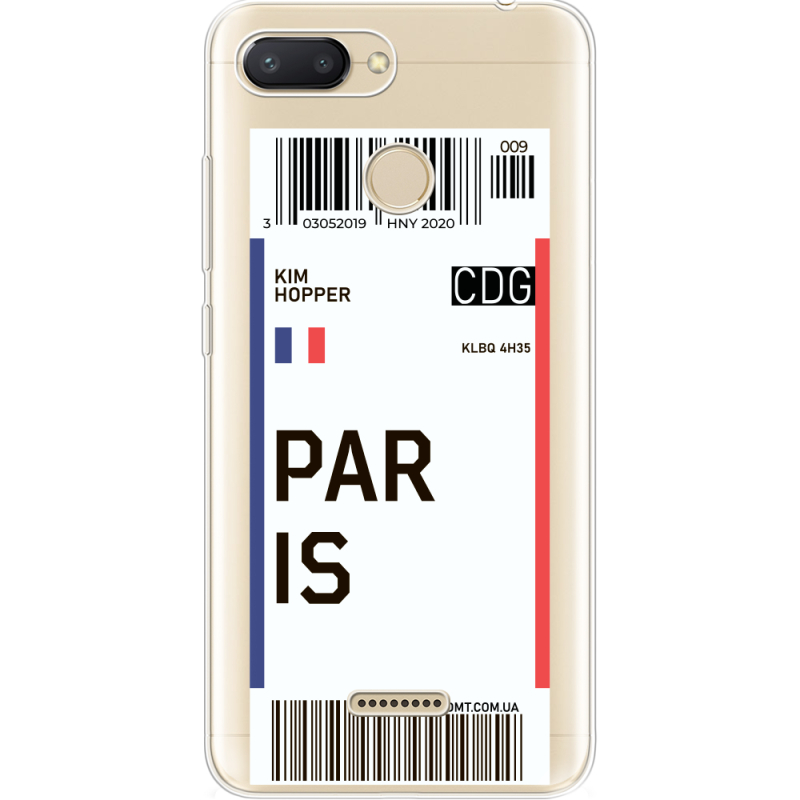 Прозрачный чехол Uprint Xiaomi Redmi 6 Ticket Paris