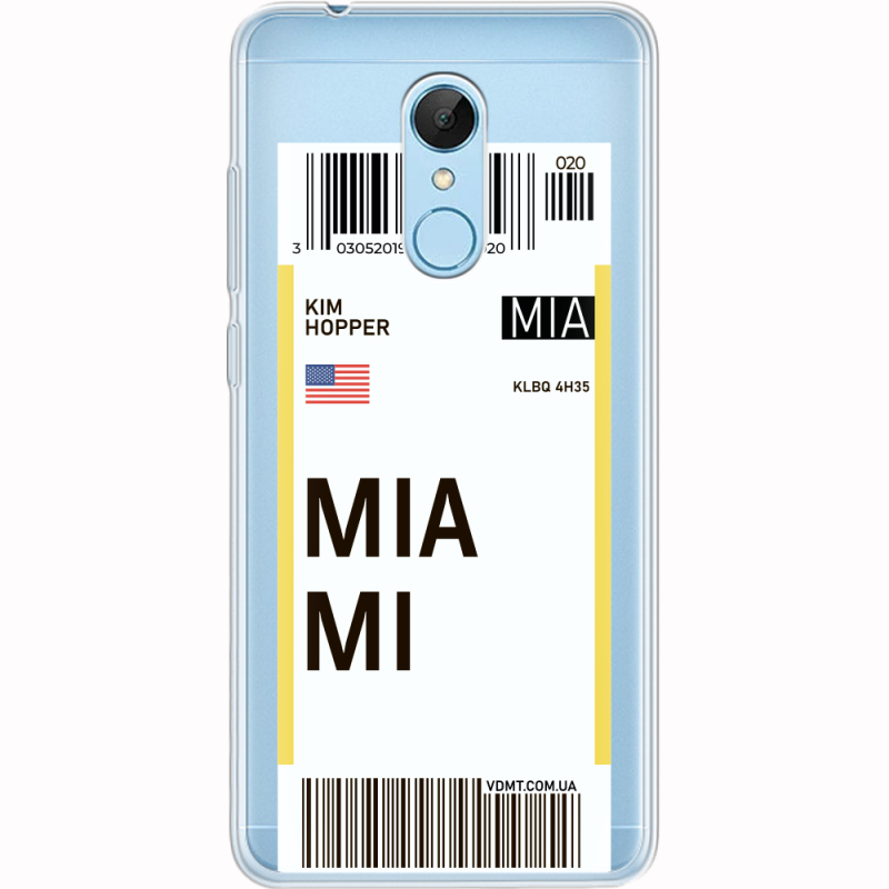 Прозрачный чехол Uprint Xiaomi Redmi 5 Ticket Miami