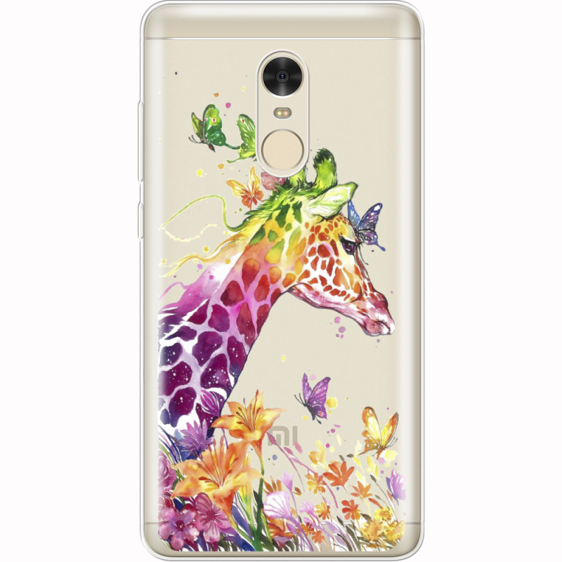 Прозрачный чехол Uprint Xiaomi Redmi Note 4x Colorful Giraffe