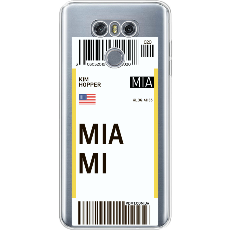 Прозрачный чехол Uprint LG G6 Ticket Miami