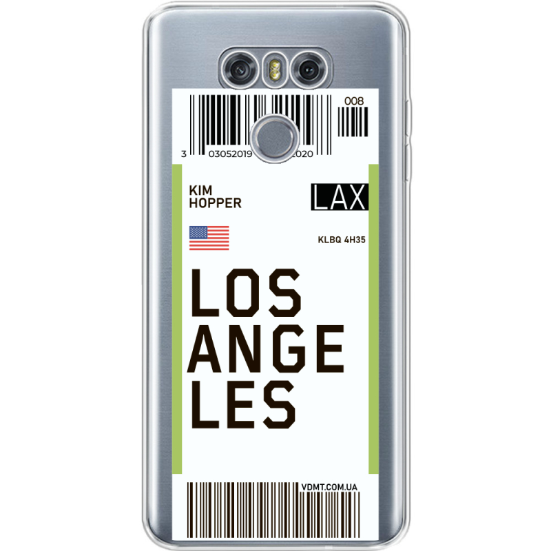 Прозрачный чехол Uprint LG G6 Ticket Los Angeles