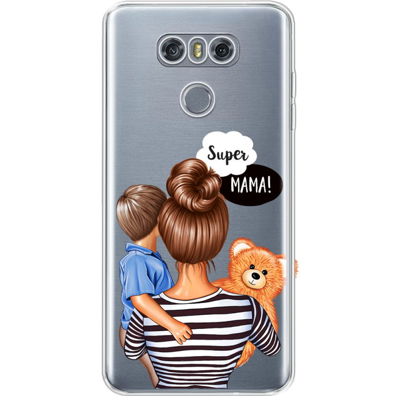 Прозрачный чехол Uprint LG G6 Super Mama and Son
