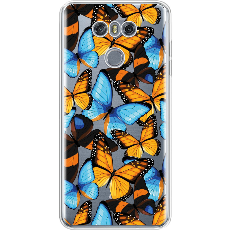 Прозрачный чехол Uprint LG G6 Butterfly Morpho