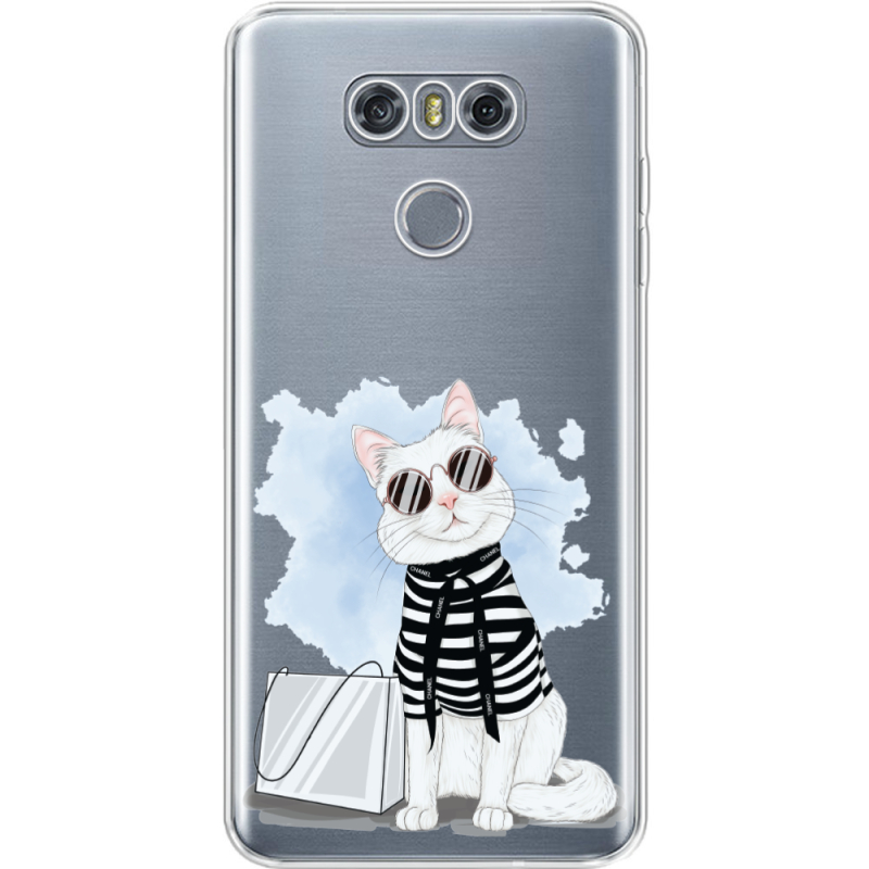 Прозрачный чехол Uprint LG G6 Cat Style