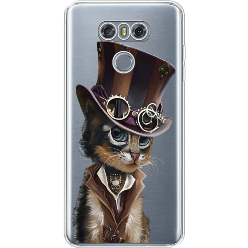 Прозрачный чехол Uprint LG G6 Steampunk Cat
