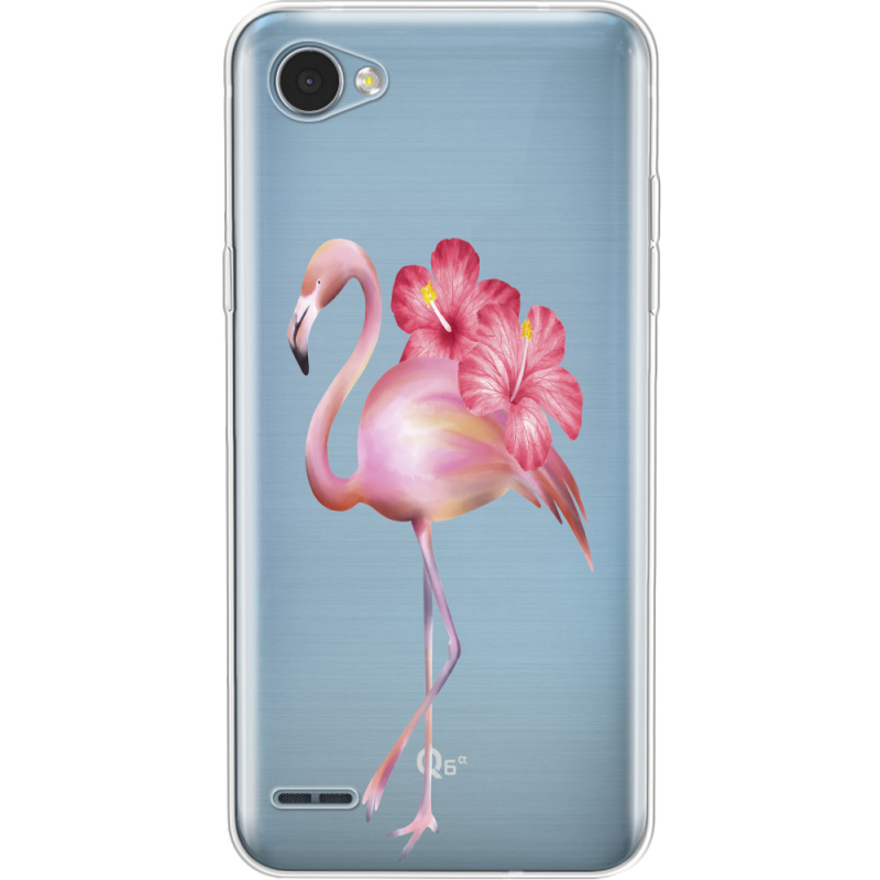 Прозрачный чехол Uprint LG Q6 A / Plus LGM700 Floral Flamingo