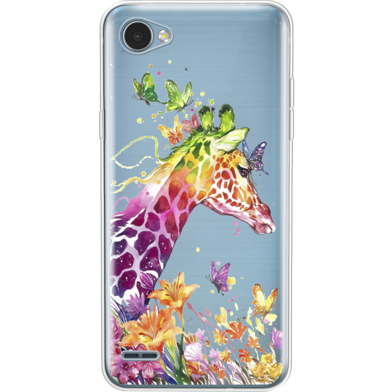 Прозрачный чехол Uprint LG Q6 A / Plus LGM700 Colorful Giraffe