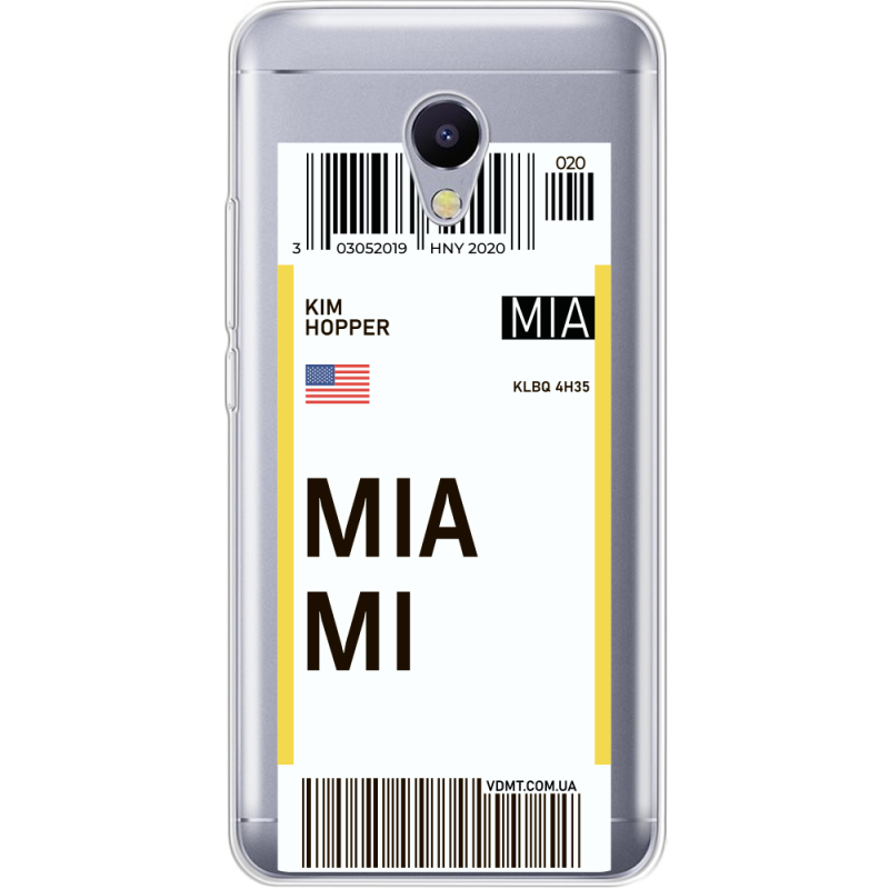 Прозрачный чехол Uprint Meizu M5s Ticket Miami