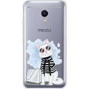 Прозрачный чехол Uprint Meizu M5s Cat Style