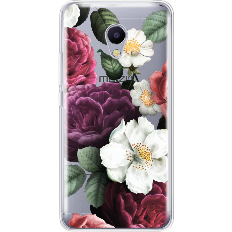 Прозрачный чехол Uprint Meizu M5s Floral Dark Dreams