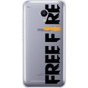 Прозрачный чехол Uprint Meizu M5s Free Fire Black Logo