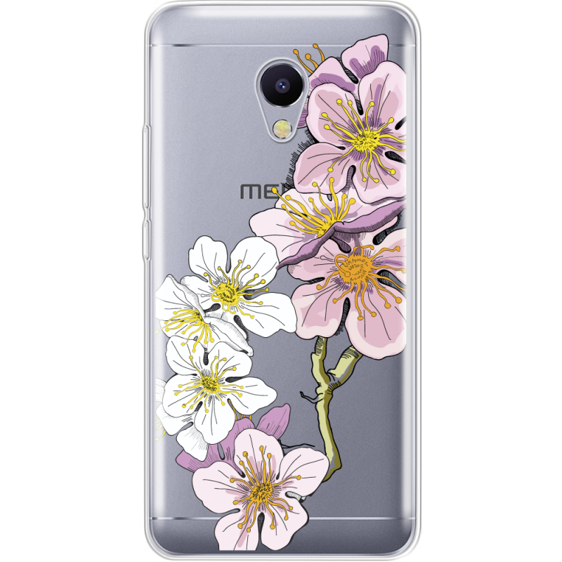 Прозрачный чехол Uprint Meizu M5s Cherry Blossom