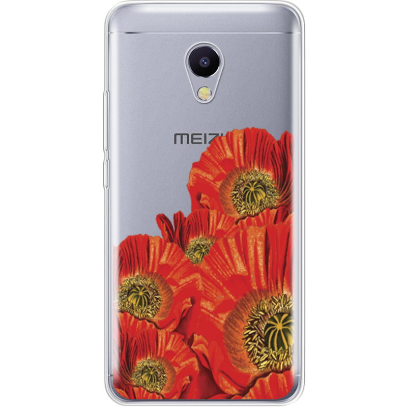 Прозрачный чехол Uprint Meizu M5s Red Poppies