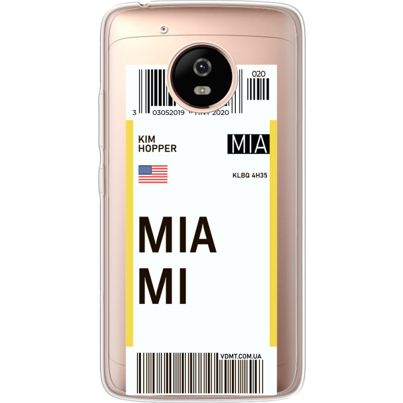 Прозрачный чехол Uprint Motorola Moto G5 XT1676 Ticket Miami
