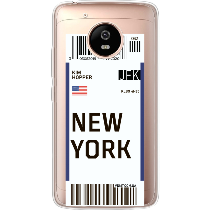 Прозрачный чехол Uprint Motorola Moto G5 XT1676 Ticket New York