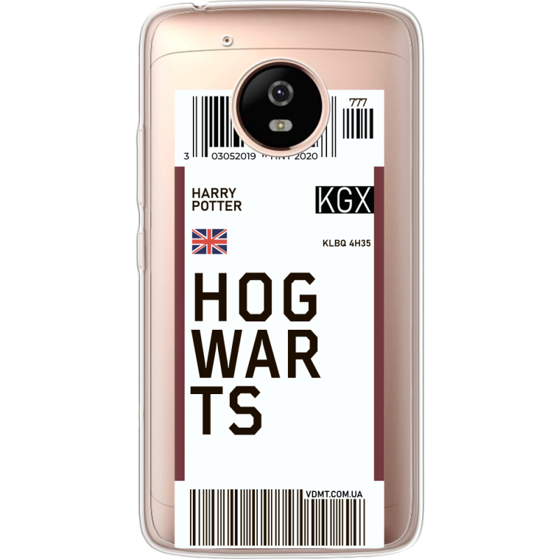 Прозрачный чехол Uprint Motorola Moto G5 XT1676 Ticket Hogwarts