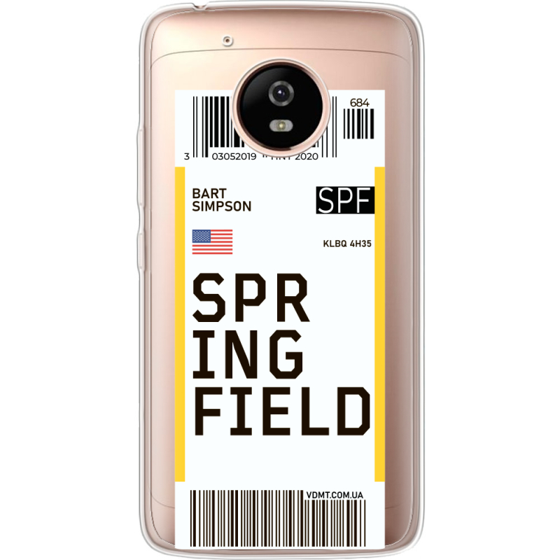 Прозрачный чехол Uprint Motorola Moto G5 XT1676 Ticket Springfield