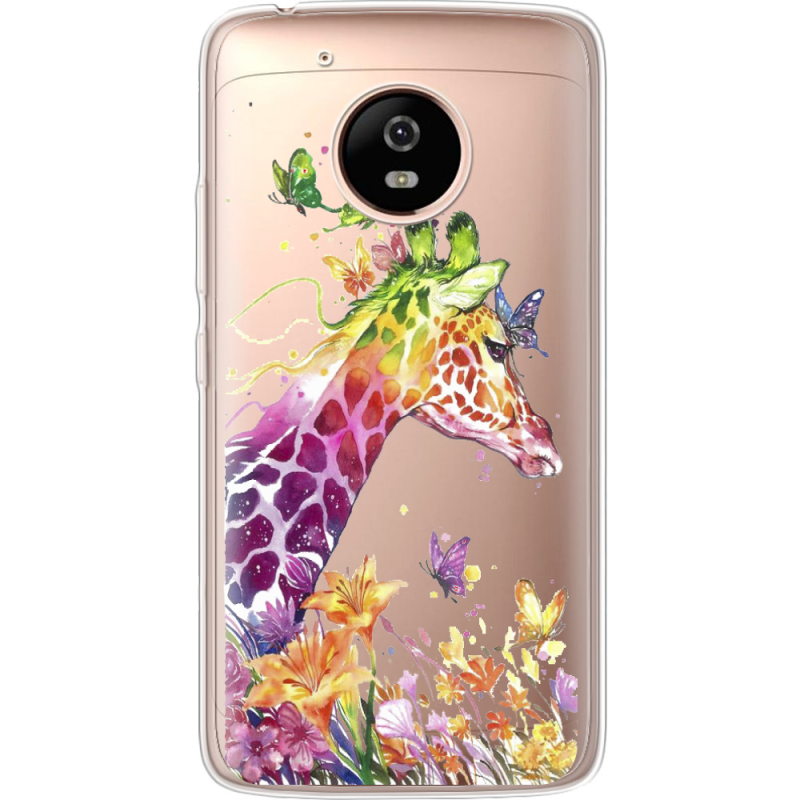 Прозрачный чехол Uprint Motorola Moto G5 XT1676 Colorful Giraffe