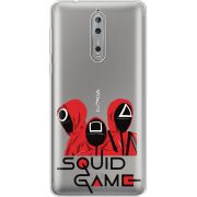 Прозрачный чехол Uprint Nokia 8 siquid game люди в красном