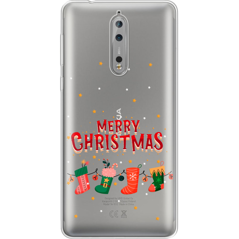 Прозрачный чехол Uprint Nokia 8 Merry Christmas