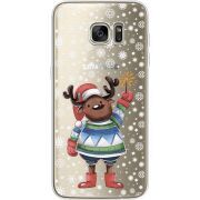 Прозрачный чехол Uprint Samsung G935 Galaxy S7 Edge Christmas Deer with Snow