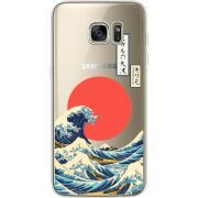Прозрачный чехол Uprint Samsung G935 Galaxy S7 Edge Большая волна в Канагаве