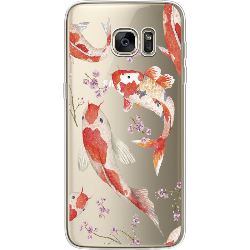 Прозрачный чехол Uprint Samsung G935 Galaxy S7 Edge Japanese Koi Fish