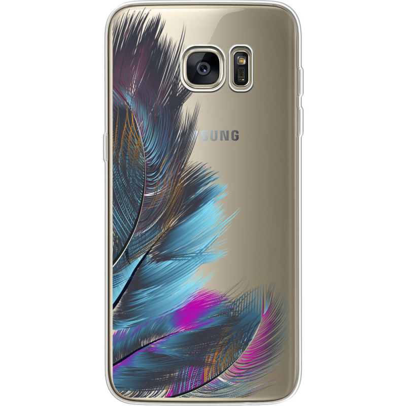 Прозрачный чехол Uprint Samsung G935 Galaxy S7 Edge Feathers
