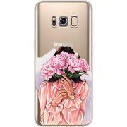 Прозрачный чехол Uprint Samsung G950 Galaxy S8 Девушка с Пионами