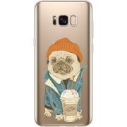 Прозрачный чехол Uprint Samsung G955 Galaxy S8 Plus Dog Coffeeman